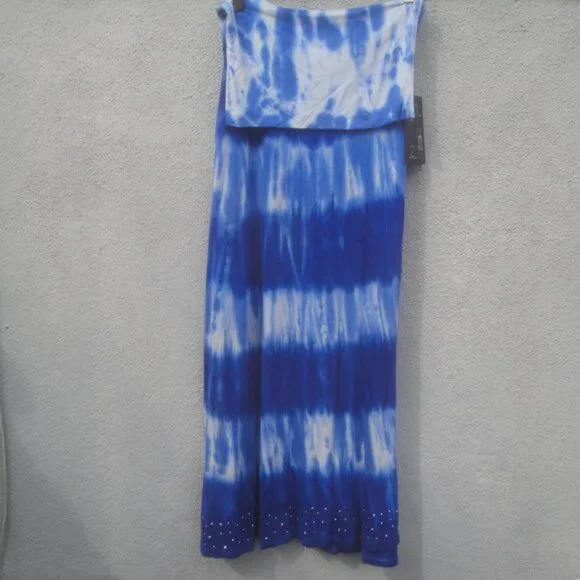 INC International Concepts Dress Skirt Size Small Blue Tie Dye Bohemian - Picture 4 of 4